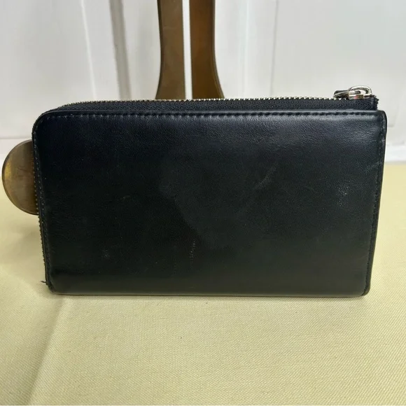 LO&SONS Accordion zipper wallet Black Leather - Picture 2 of 7